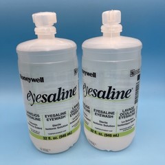 2 Pack Honeywell Eyesaline Eyewash Saline Solution Bottle Refill 32oz Each New