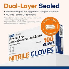 Medical Soft Max™ Nitrile Exam Gloves, 100 Count Latex-Free Powder-Free Non-Ster