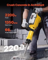 Demolition Jack Hammer Concrete Breaker 2200W Electric Hammer 4 Chisel Bit