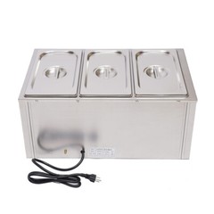 3-Pan Commercial Electric Food Warmer Steam Table Buffet Bain Marie Countertop