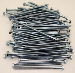 (100) Hex Head 1/4 x 5″ Lag Bolts Zinc Plate Wood Screws