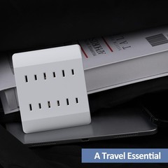 2-Prong 6-Outlet Extender, Multi Plug Outlet with 6 Electrical Outlets White