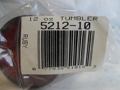 Carlisle 521210 Stackable 12 oz. Ruby SAN Plastic Tumbler – 6/Pack