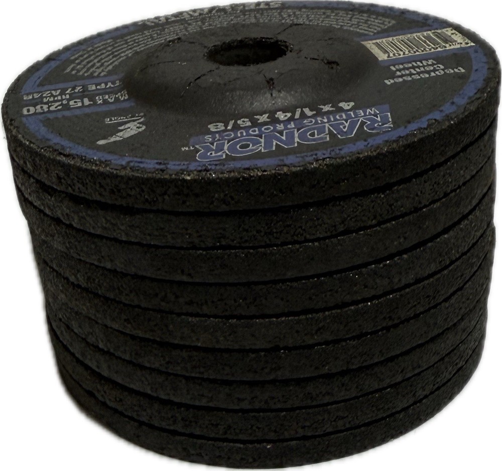 9 Pcs Radnor 4″ X 1/4″ X 5/8″ Aluminum Oxide Type 27 Grinding Wheel