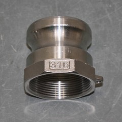(2) USA Sealing Cam and Groove Fitting BULK-CGF-6, 2″ Type A, 316 SS, A-2, Hose