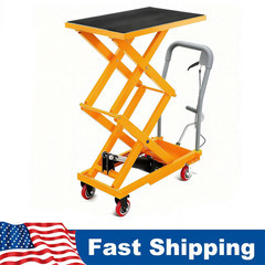 Manual Double Scissor Lift Table Hydraulic Lift Cart 330Lbs 50 Inch Lifting