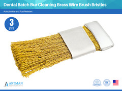 Dental Batch Bur Cleaning Brass Wire Brush Bristles Set of 3 ARTMAN