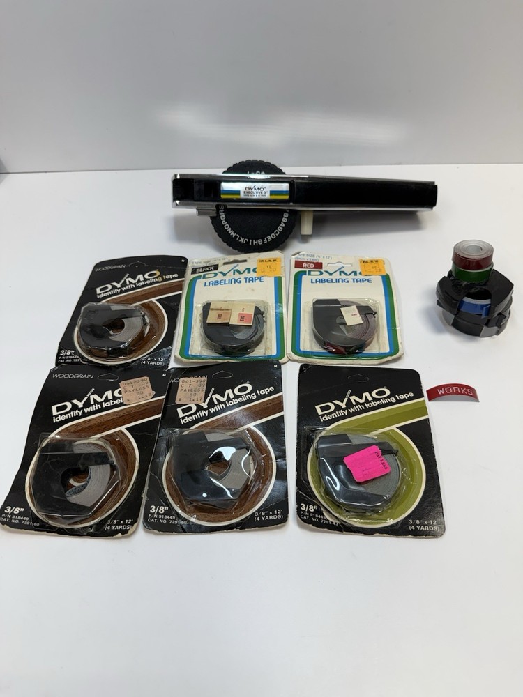 VTG Dymo 1575 Executive 3 Tapewriter Label Maker with Six New Tape Rolls Works