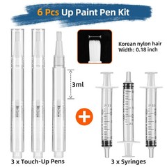 XTIIEED Fillable Touch Up Paint Pen, Refillable 3 Count (6 pcs kit), A-03