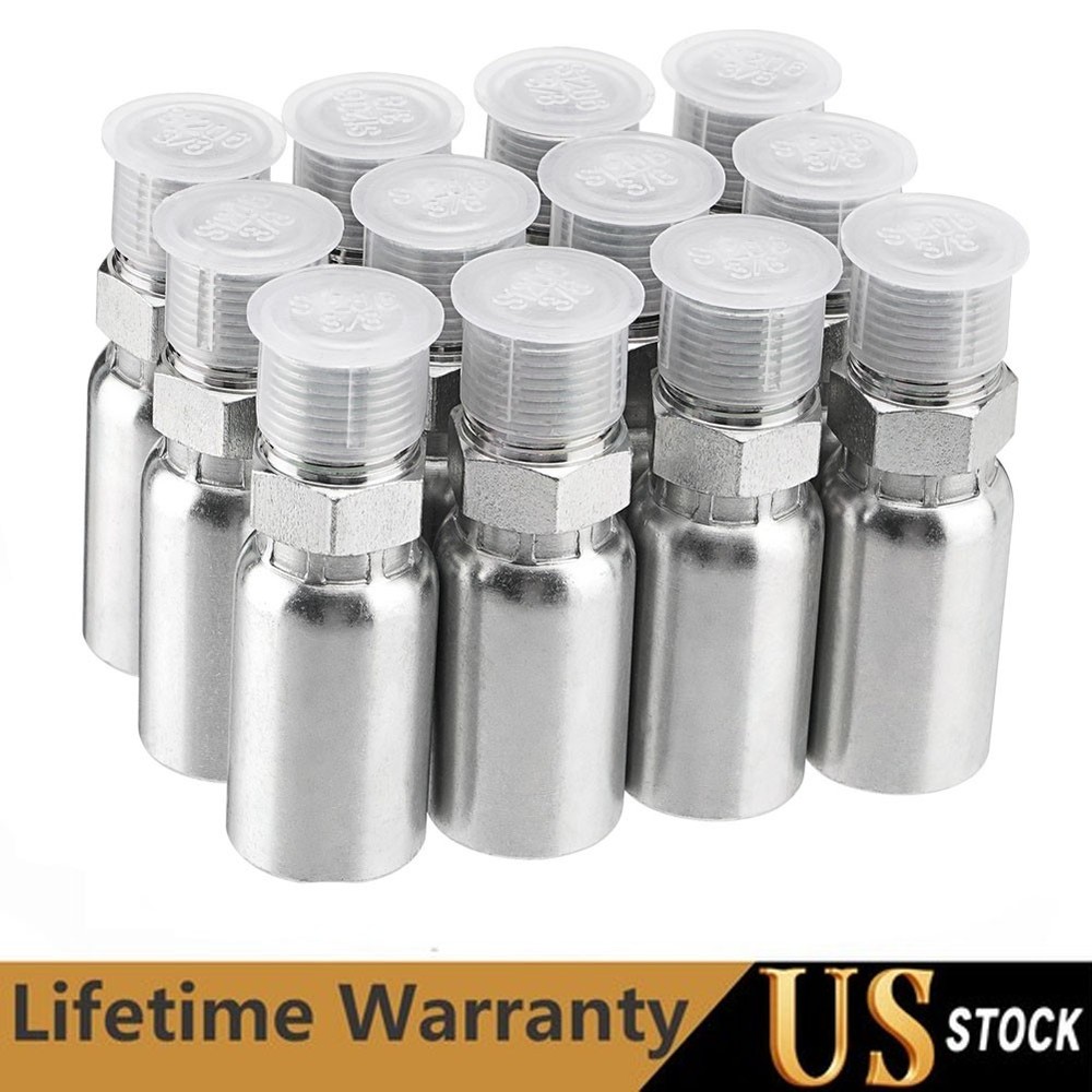 12 Pack Hydraulic Hose Fittings, 3/8″ I.D. Hose X 3/8″ NPTF Male with Protection