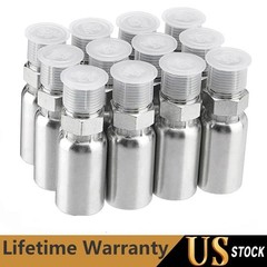 12 Pack Hydraulic Hose Fittings, 3/8″ I.D. Hose X 3/8″ NPTF Male with Protection