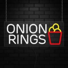 Onion Rings Neon Sign for Retail Displays | LED Flex Neon | 30″W x 12″H x 1″D