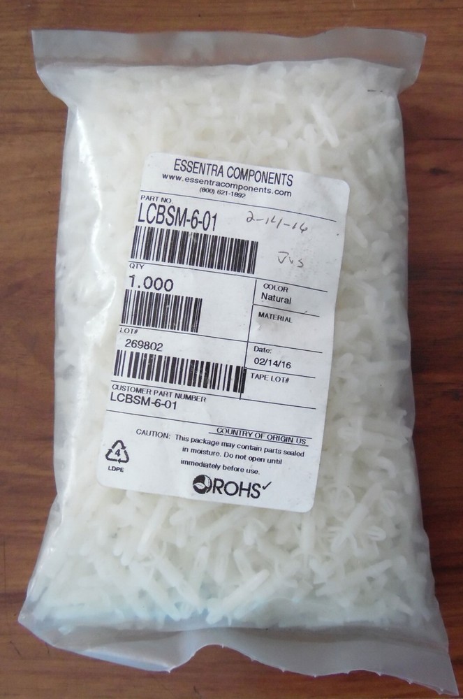 New (NOS) 1000 Pack Essentra LCBSM-6-01 Nylon Standoffs, Spacers Free US Ship