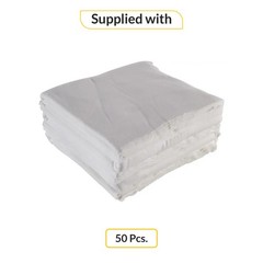 Brixwell QI7M-001 Wiping Cloth, Cotton, 18″ x 18″ Premium Quality White