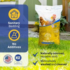 Premium Chicken Sand, Odor Eliminating Bedding for Chicken Coops, 50 Lb Bag