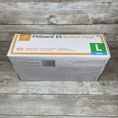 *6 BOXES* MEDLINE FITGUARD ES Stretch Vinyl Exam Gloves Size: LARGE, EXP: 02/26