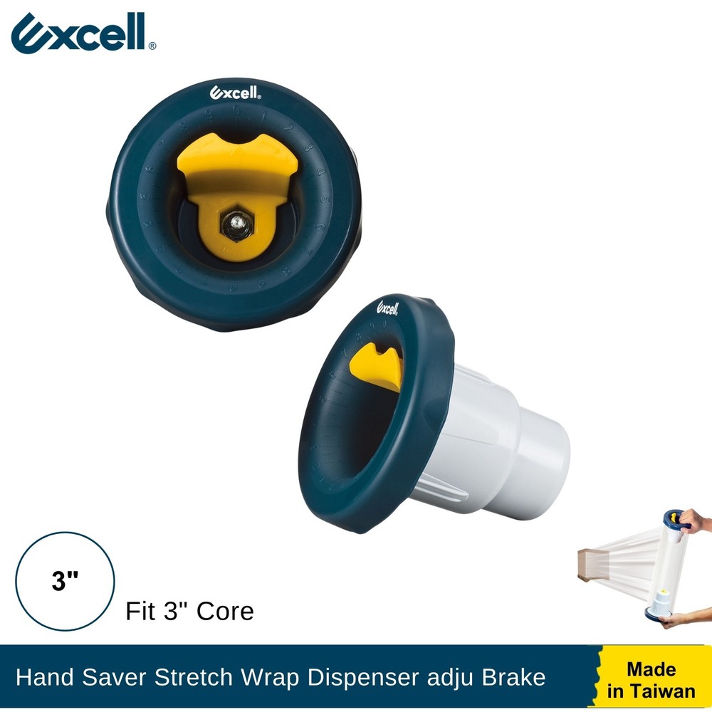Excell Hand Saver Stretch Wrap Dispenser 3″ Core, Adjustable Brake