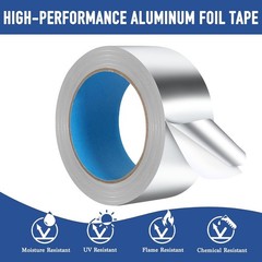 Aluminum Foil Tape 2-8 inch x 65ft 3.9Mil Heavy Duty HVAC TapeInsulation Adhesiv