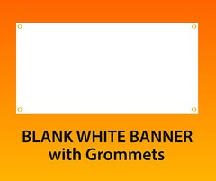 3×8 White Blank Vinyl Banner, 13oz, Hems 4 side,Grommets, Ready to Hang