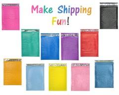 Assorted Sizes 8.5×12, 6×9, & 4×8 Colored Poly Bubble Mailers, Padded Envelopes!
