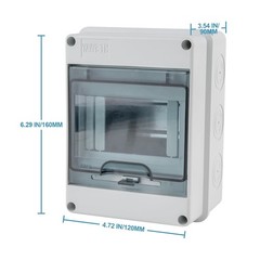 5 Way Circuit Breaker Box, IP65 Distribution Protection Box with Din Rail Abs Pl