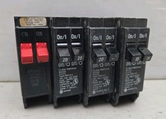 Mixed Lot of 4 Tandem Circuit Breaker 2 Pole 120/240V 15A 20A BD2020 BD1515 Read