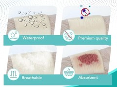 Silicone Foam Dressing with Adhesive Border 4“ x 4”,5 Packs Waterpro
