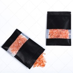 Multi-Size Silver Inside Matte Black Aluminium Mylar Zip Lock Bag w/Window B02