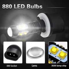 2 880 6000K LED bulbs for XUV 625i 825i 825 S4 855D 855D S4 Deere Gator;AM144882