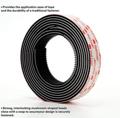 3M Dual Lock Reclosable Fastener SJ3550 250 Black, 1 in x 4Ft