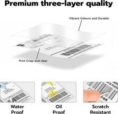 4×6 Fanfold Direct Thermal Shipping 500 Labels Stack Water & Oil Resistant Zebra