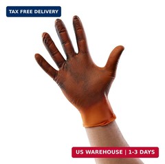 Venom Steel Orange Nitrile Gloves, 8 mil Thick, One Size (Pack of 50),