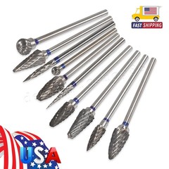 10 Dental Tungsten Carbide Cutter Burs Plaster Alloy Acrylic Drill 2.35MM HP2.35