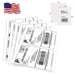 200 Half Sheet Shipping Mail Labels 8.5×5.5 Self Adhesive For Laser printer