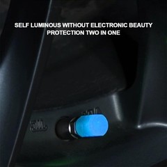 Glow in the Dark Blue Tire Valve Stem Caps (12PCS), Luminous & Cor Color: Blue