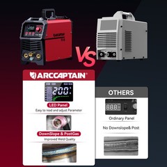 ARCCAPTAIN TIG Welder 200A DC HF TIG/Stick 2 in 1 Inverter Welding Machine LED🔥