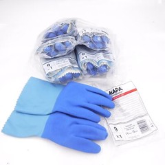 6 Pack Mapa Professional Size 9 Blue Chemical Resistant Gloves Jersette 301