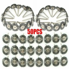 50pc Stainless Steel Wire Brush Fit Dremel Rotary Tool Die Grinder Removal Wheel