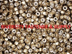 (100) 1/4 x 20 Brass Nylon Insert Lock Stop Nyloc Nuts 1/4-20 Nut nylock 1/4×20