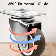 4PCS Swivel Caster Wheels Heavy Duty Furniture Castors with Brake Silent Roll