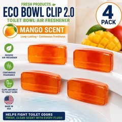 Fresh Products Eco Bowl Clip 2.0 Mango Toilet Bowl Air Freshener Deodorizer 4Pk