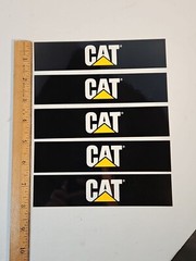 Five AUTHENTIC CATERPILLAR TRACTOR DECALS 6.5”x1.5” NOS NEW Neeg2001