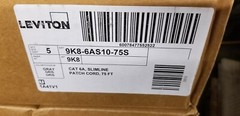 LEVITON 6AS10-75S 75ft CAT 6A Slimline Patch Cord NEW