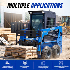 TYPHON STOMP 509 Wheeled Skid Steer Loader 25hp Kubota EPA Engine w 4 Attachment