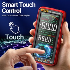 ANENG 683 Smart Touch Multimeter Rechargeable 6000 Counts True RMS AC DC Tester