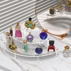 Dooiclear 3 Tier Acrylic Display Risers, Half Moon Cupcake Stand, Clear Perfu…