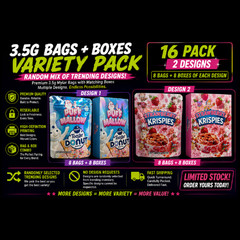 🔥Assorted – Mylar Bags 3.5 with Box – Variety Bundle 2-16 Designs Fast Ship🔥