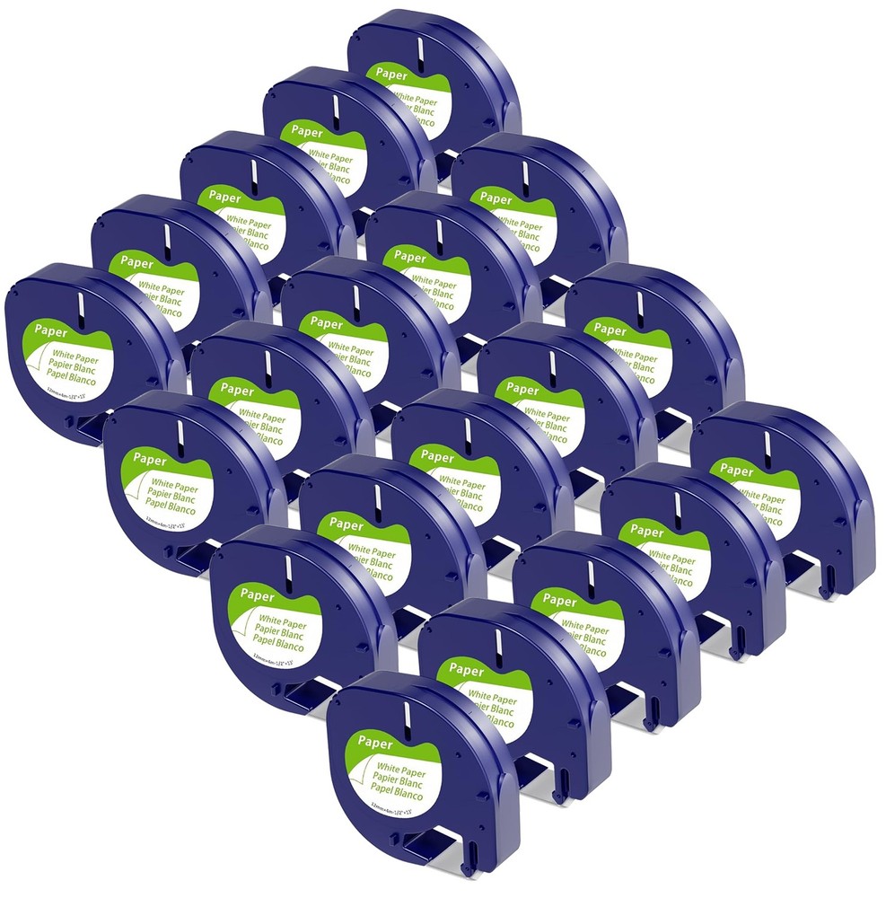 20PK DYMO LetraTag Tape Refills 91330 12mm Compatible for LT-100H White Paper