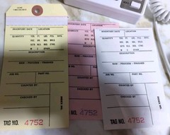 100 3 Part Hanging Inventory Tags Three Copy Control Label Product Carbon Buy