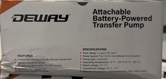 Deway Automatic Battery Powered, Fuel Transfer Pump with Auto-Stop New Dented